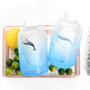 Fresh Sea Whale Pattern Handmade Glass Water Bottle