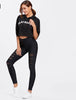 Women Mesh Insert Ripped Leggings