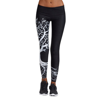 Women High Waist Tree print Skinny