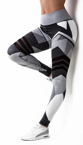 Digital Printed Geometric Fitness Leggings